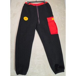 Jordan Jumpman Sherpa Fleece Cargo Pants Black Red DC9730-010 Mens Small NWT